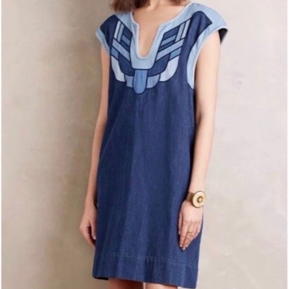 Anthropologie sleeveless denim dress, XS